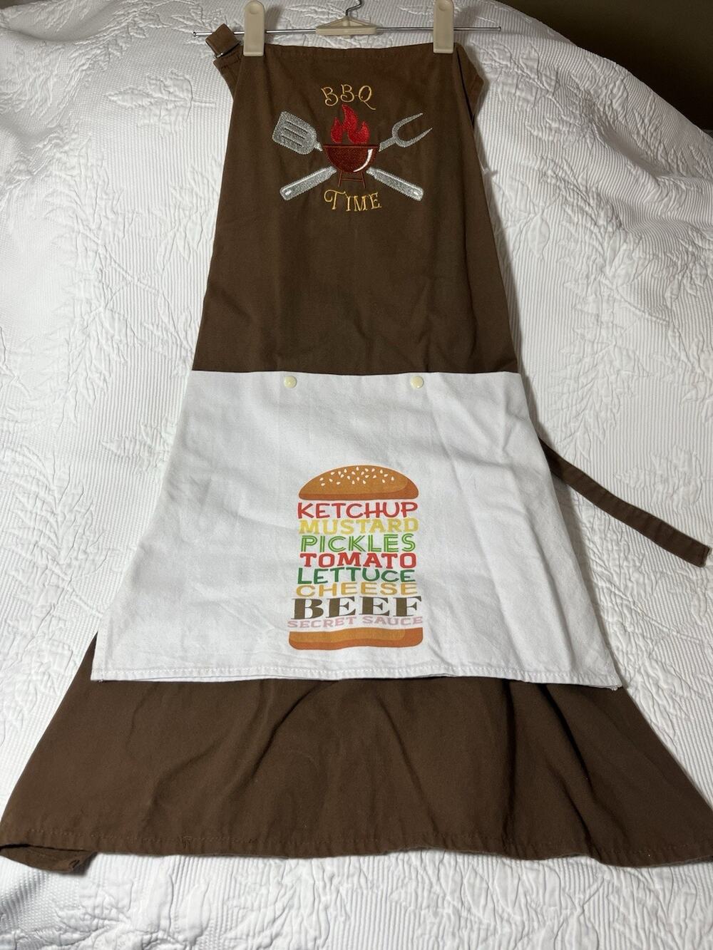Custom Made Kitchen Apron With Embroidery Removable Towel Washable Men BBQ